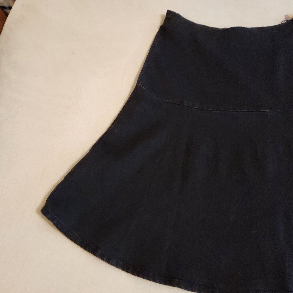 NWT Anne Klein Onyx Wash Flared A-Line Skirt Cotton Blend Stretch Fabric Size 6 - Picture 4 of 14
